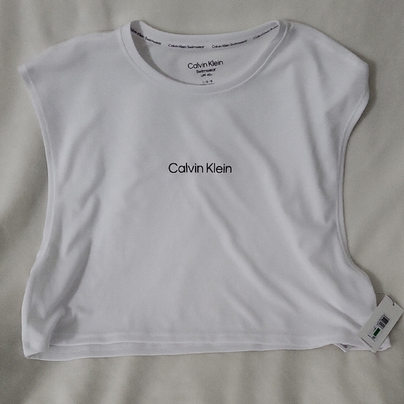 Calvin Klein Men's White Muscle Tee - Picture 2 of 7